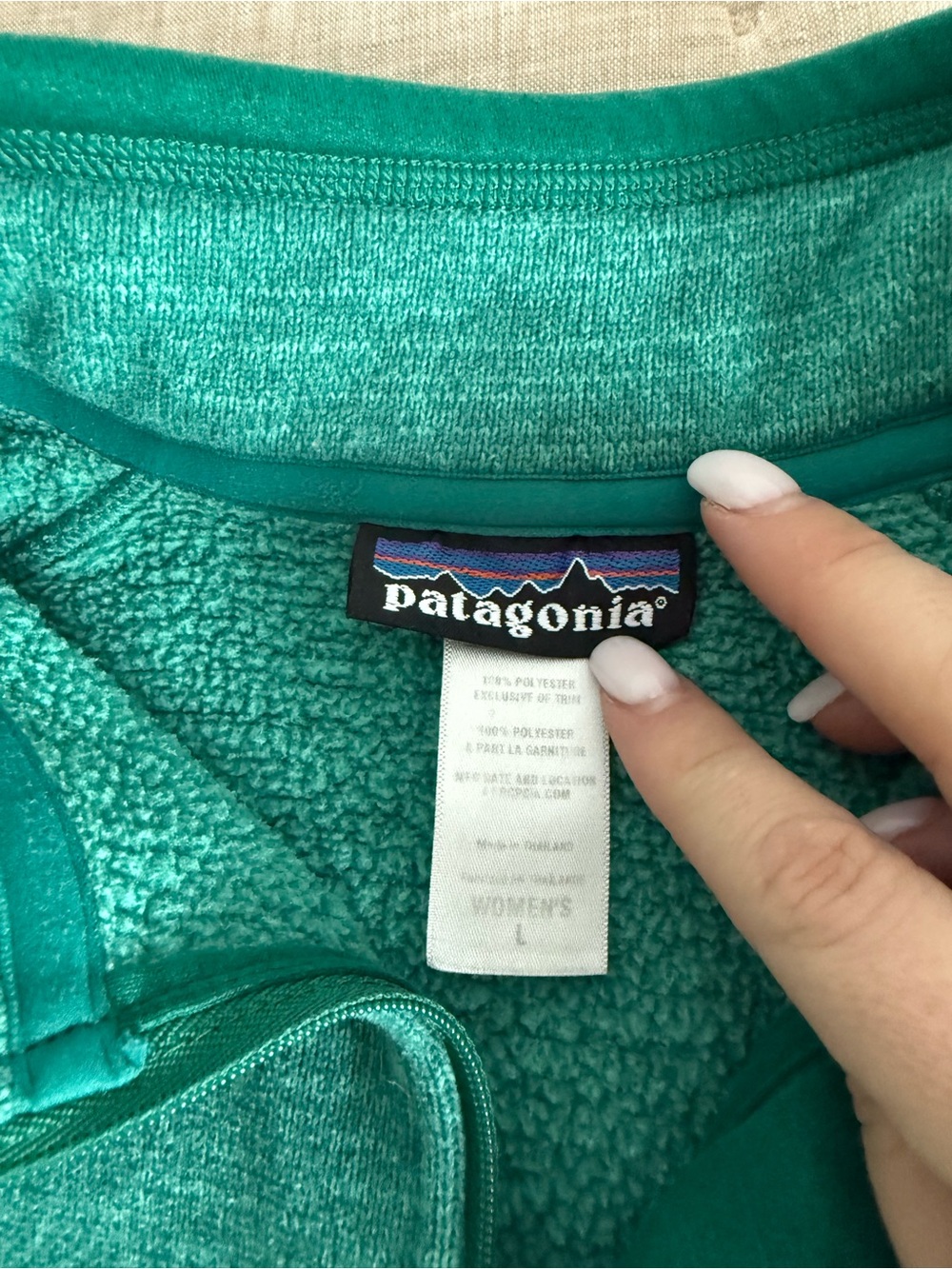 Patagonia Women’s 1/4 Zip Better Sweater in Emerald Green Size Large - Picture 5 of 10